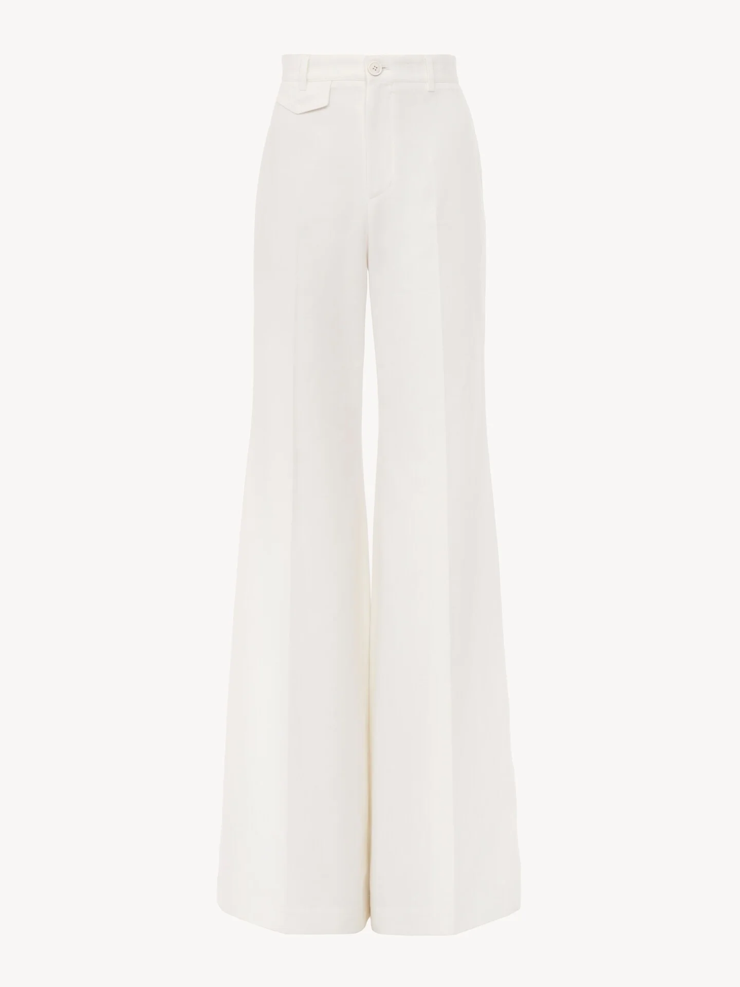 HIGH-RISE FLARED PANTS IN COTTON CANVAS - 1