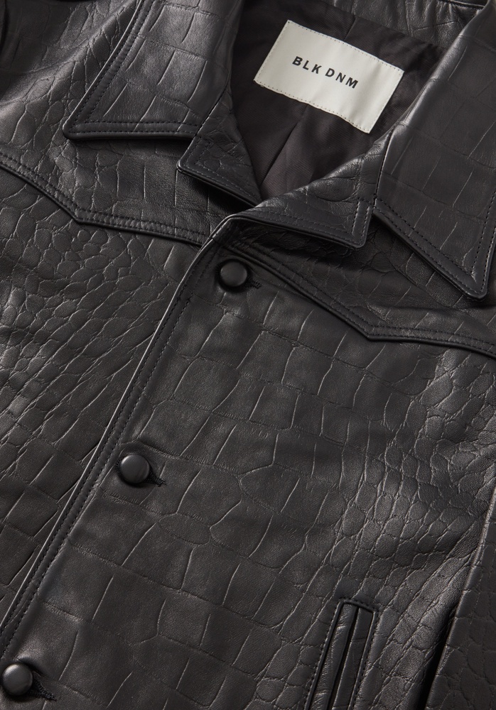 LEATHER JACKET 71 BLACK CROCO - 5