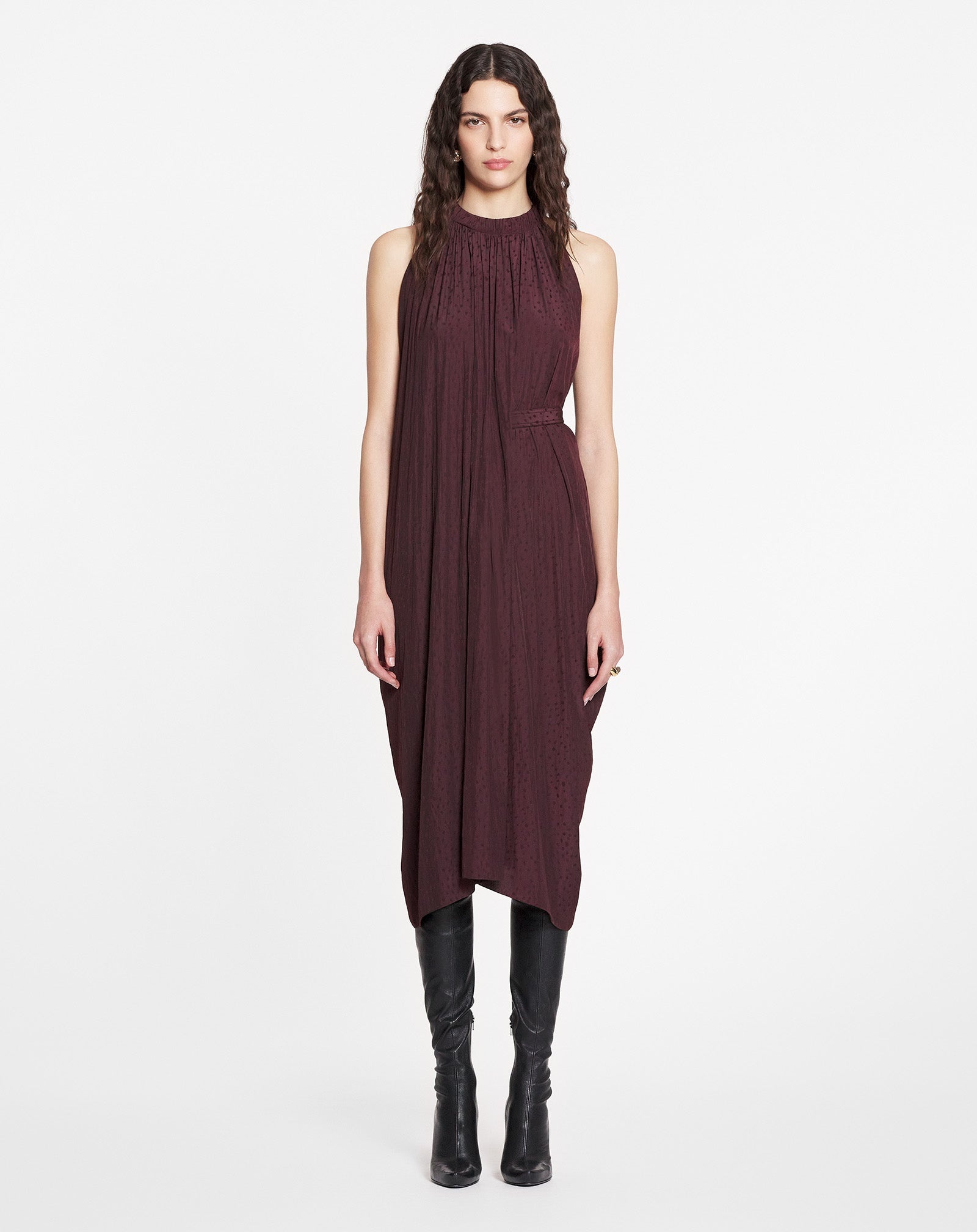 FLOWY ASYMMETRICAL BELTED DRESS - 2