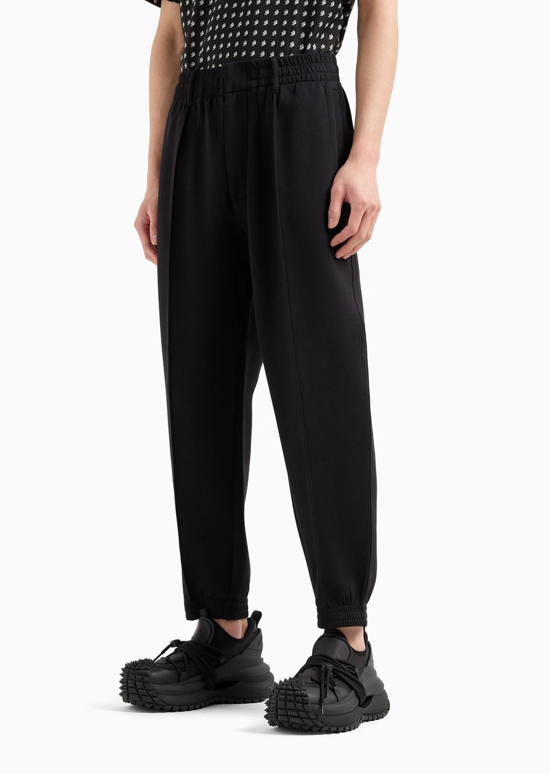 Double-jersey trousers with crease and stretch ankle cuffs 2