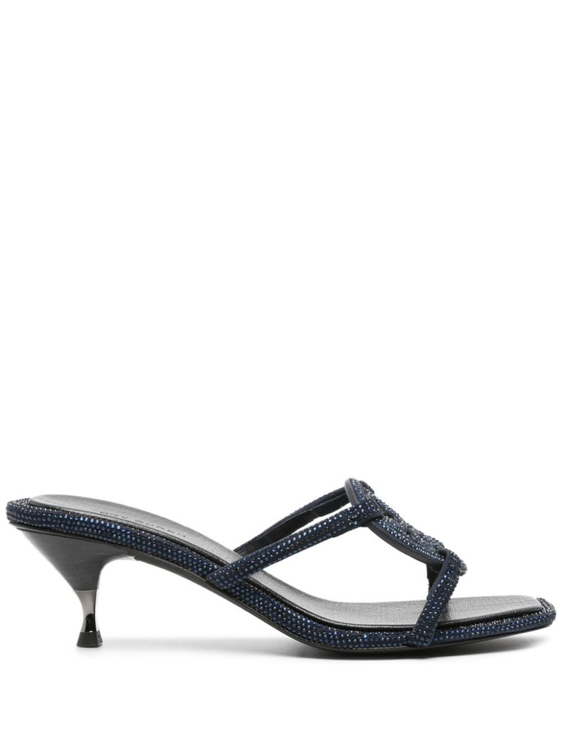 Miller 55mm rhinestone suede sandals 1