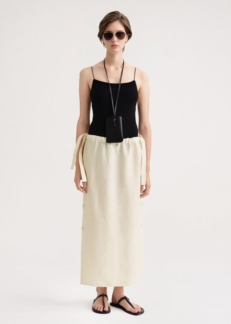 Totême Side button drawstring skirt vanilla outlook