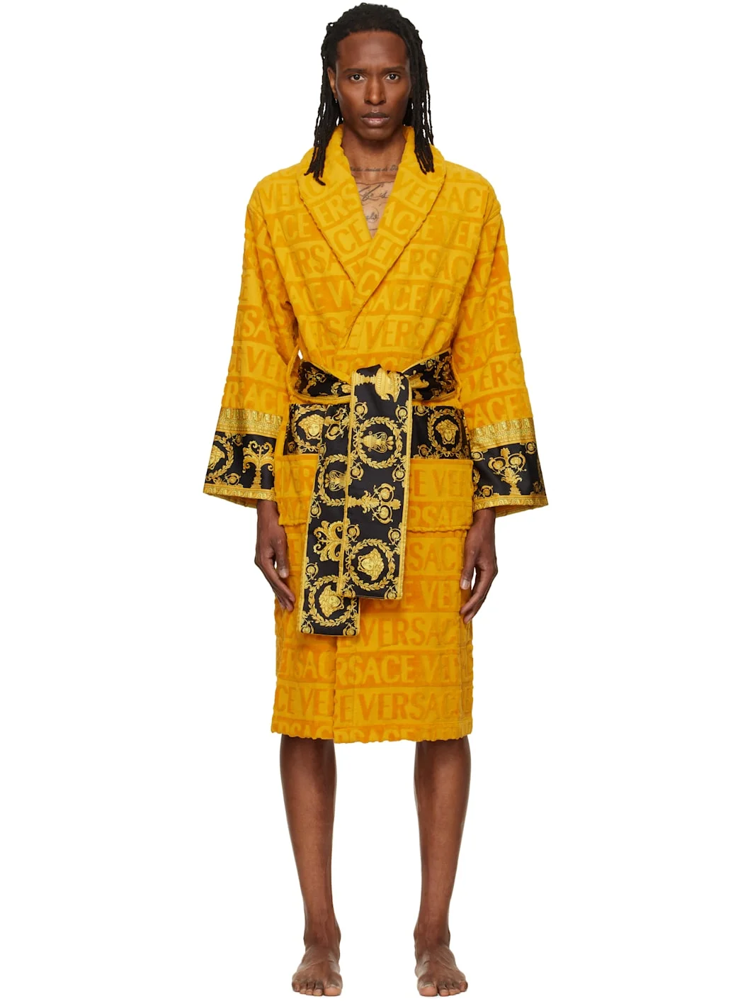 Yellow 'I Heart Baroque' Bathrobe - 1