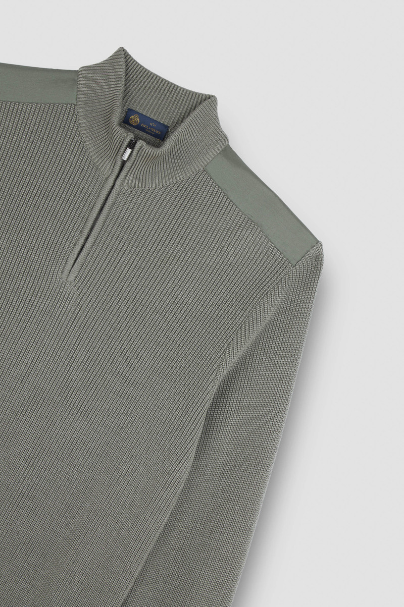 WOOL SILK HALF ZIP SWEATER WITH TYPHOON® SILK 5