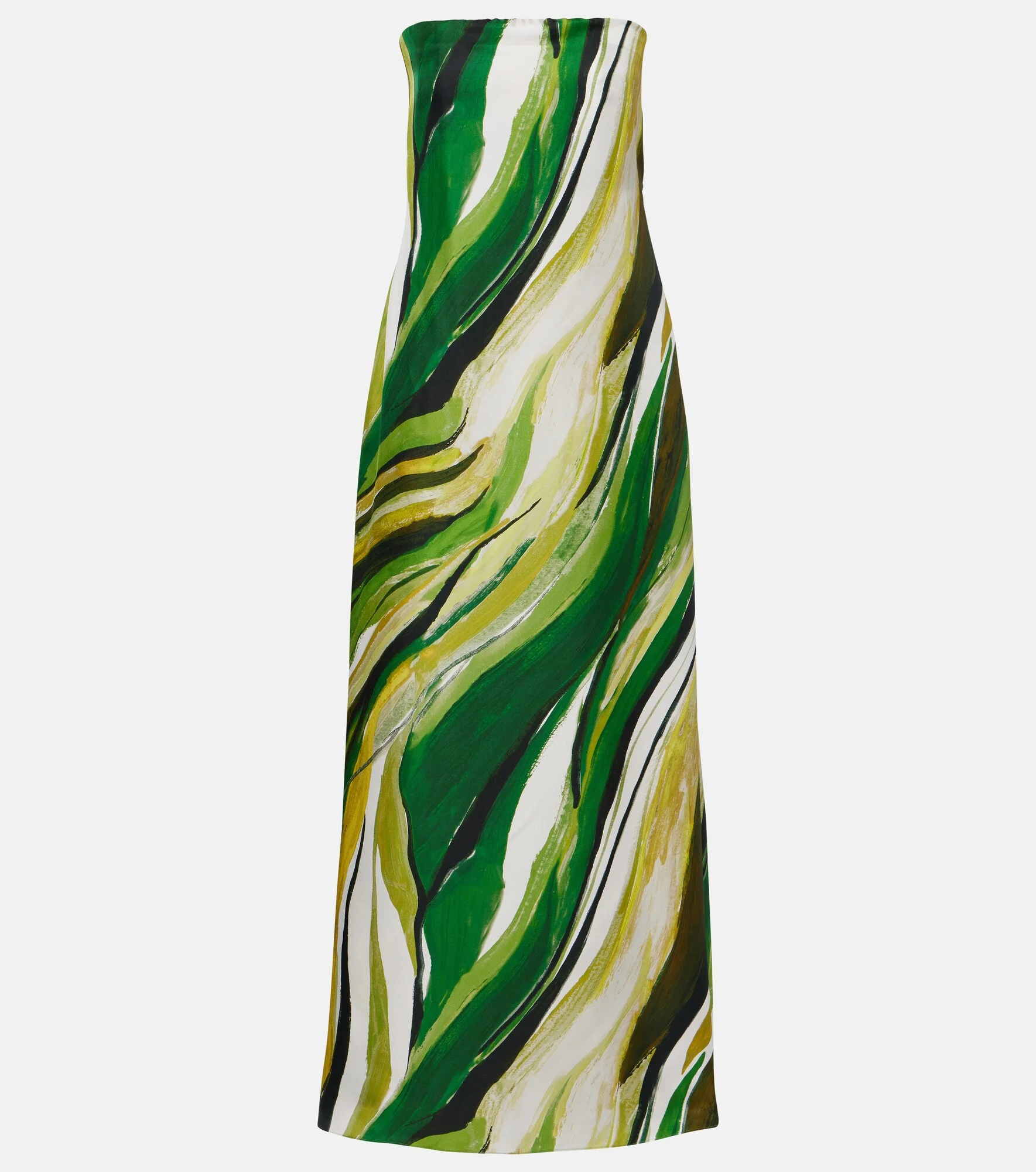 Strapless printed silk gown - 1