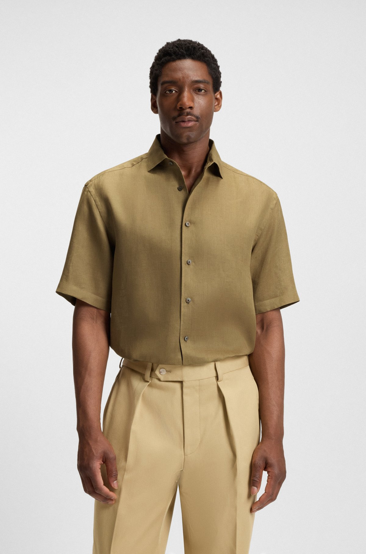 BECKHAM X BOSS RELAXED-FIT SHIRT IN LINEN - 2