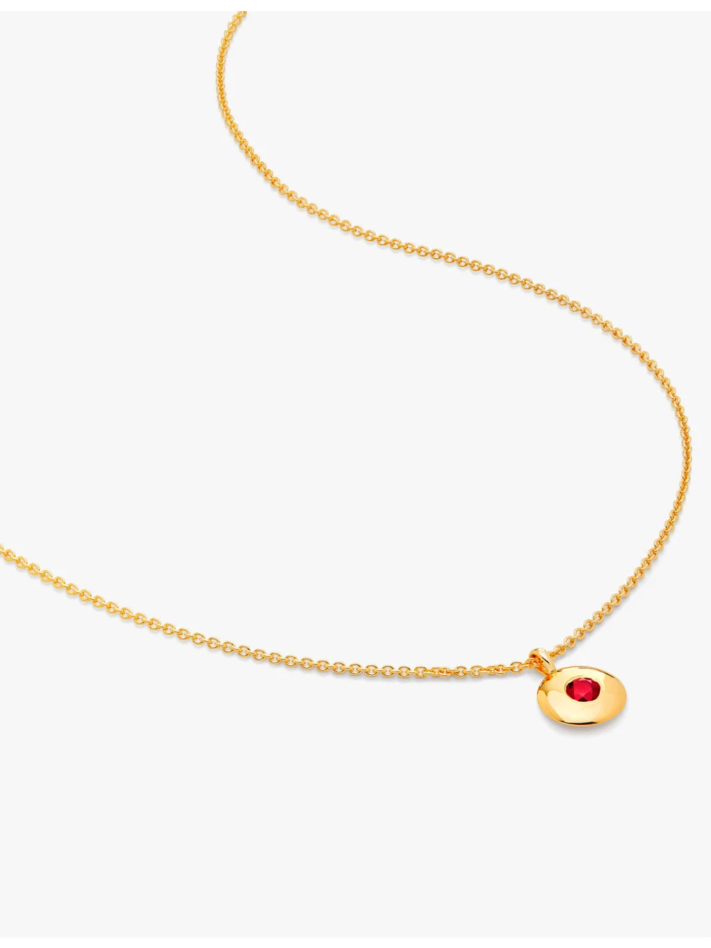 January birthstone 18ct yellow gold-plated vermeil sterling-silver and garnet pendant necklace - 1
