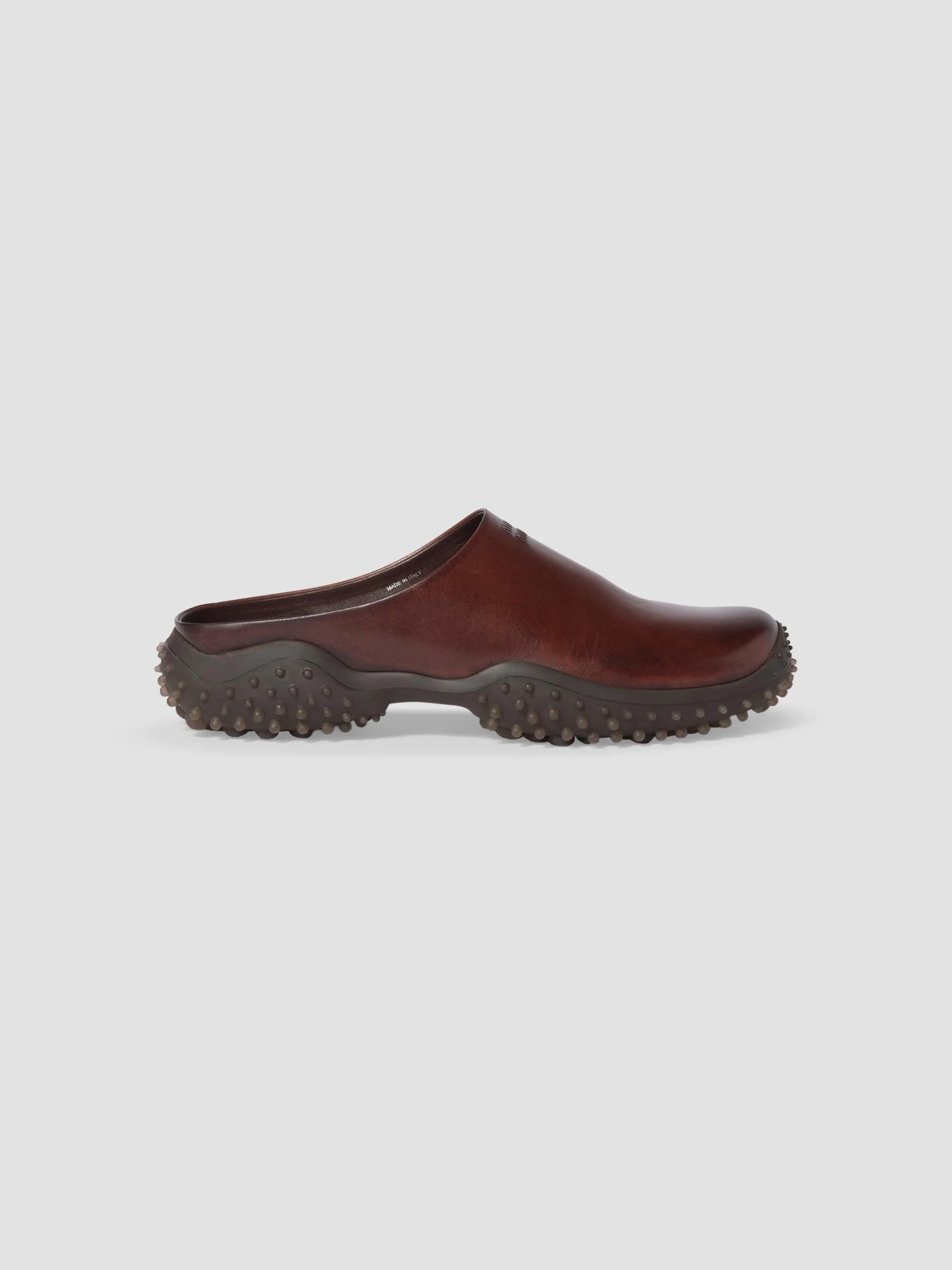 Women's Leather Mules - Brown - 1