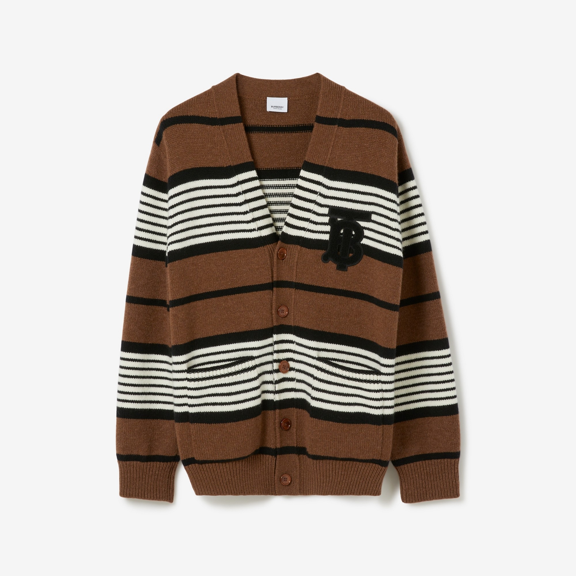 Striped Wool Cashmere Oversized Cardigan - 1