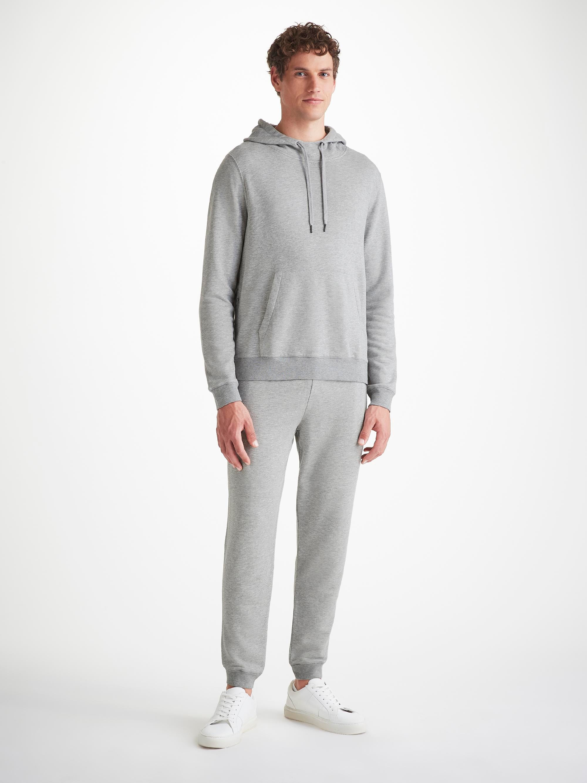 Men's Pullover Hoodie Quinn Cotton Modal Silver - 3