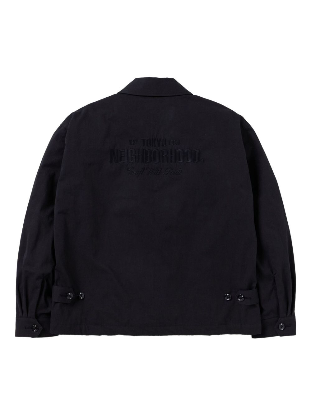 embroidered-logo cotton shirt jacket - 2