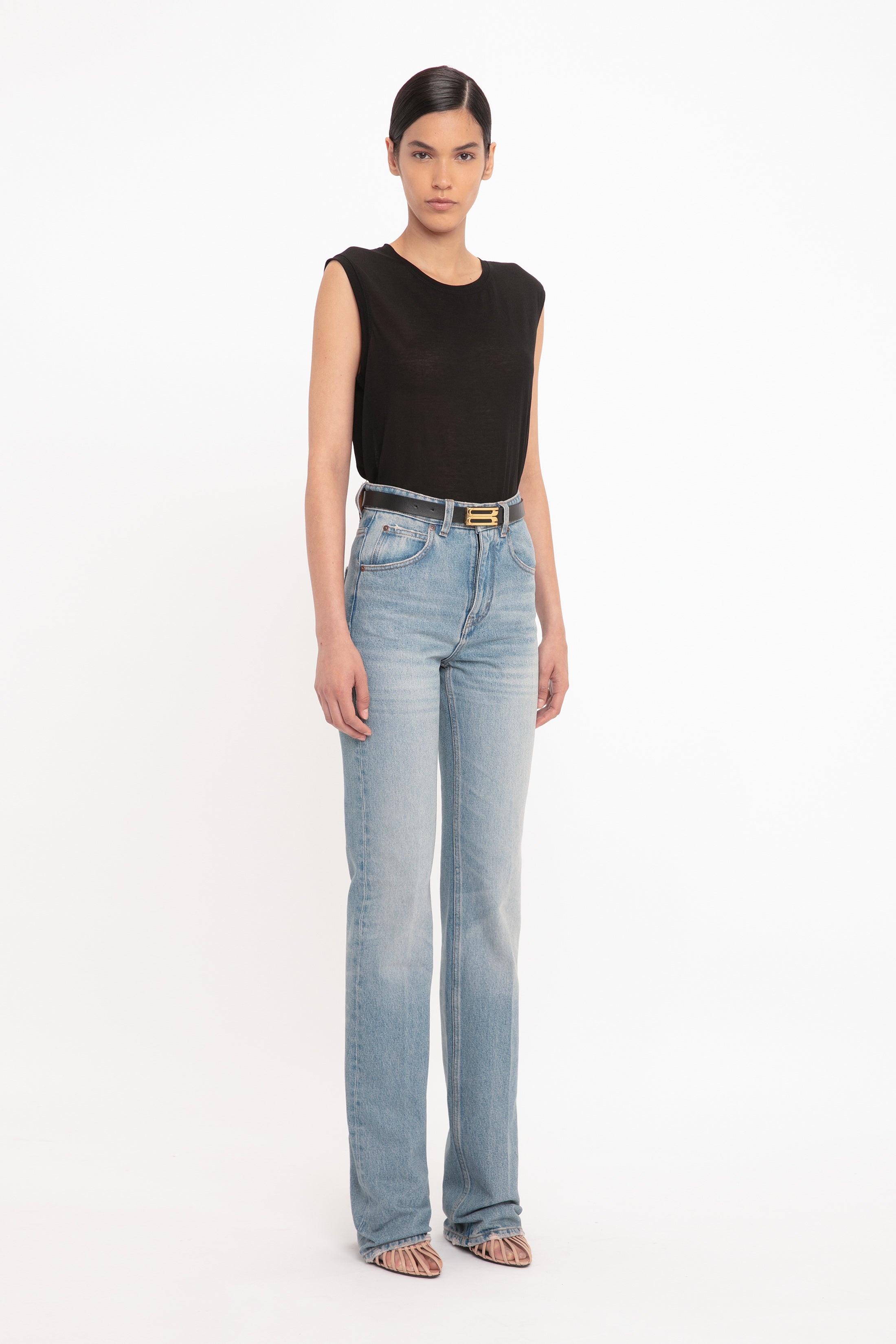 Julia High Waisted Jean In Pale Blue Wash - 3