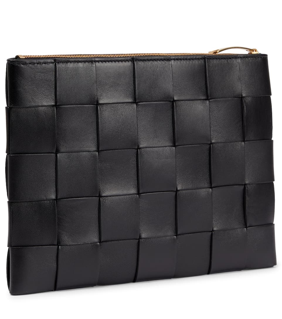 Intreccio leather clutch - 4