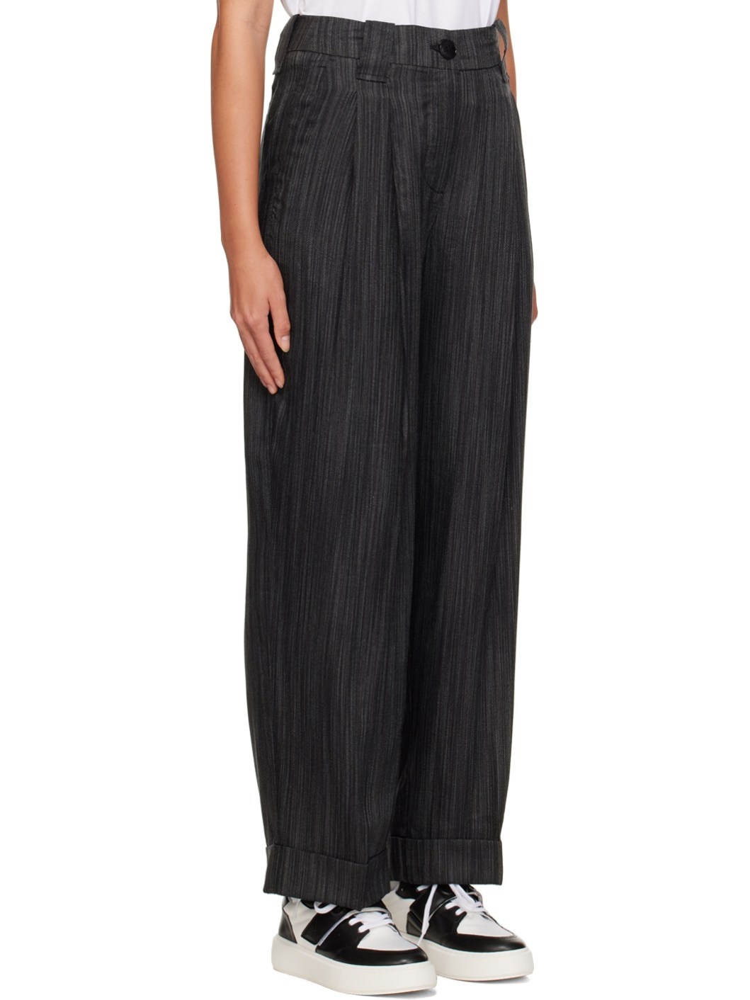 Black Striped Trousers - 2