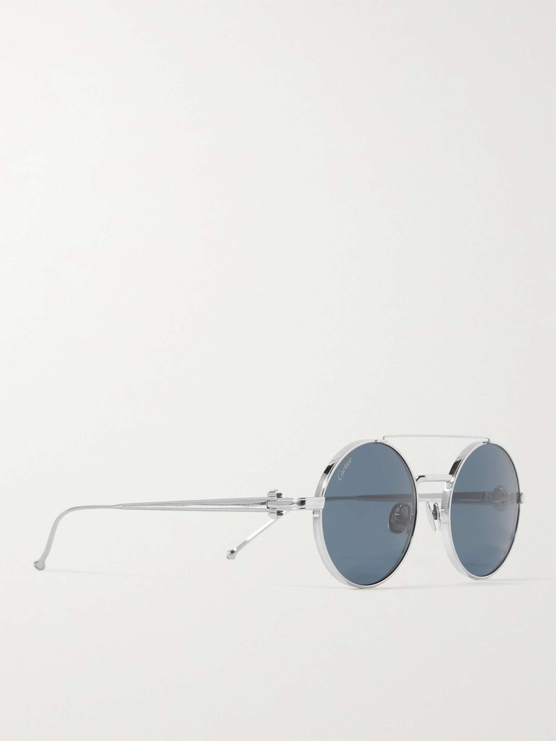 Round-Frame Silver-Tone Titanium Sunglasses 3