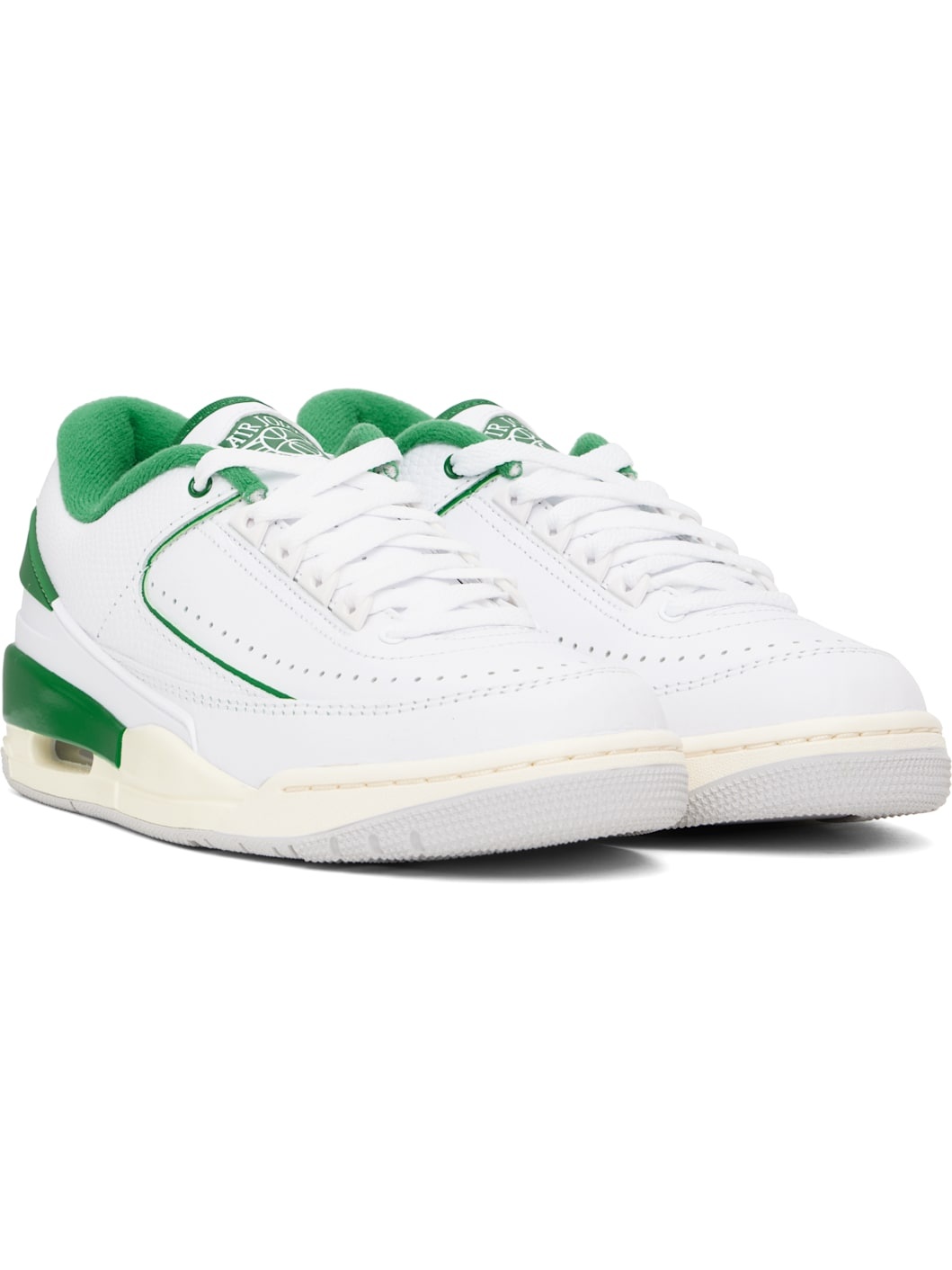 White & Green Jordan 2/3 Sneakers - 4