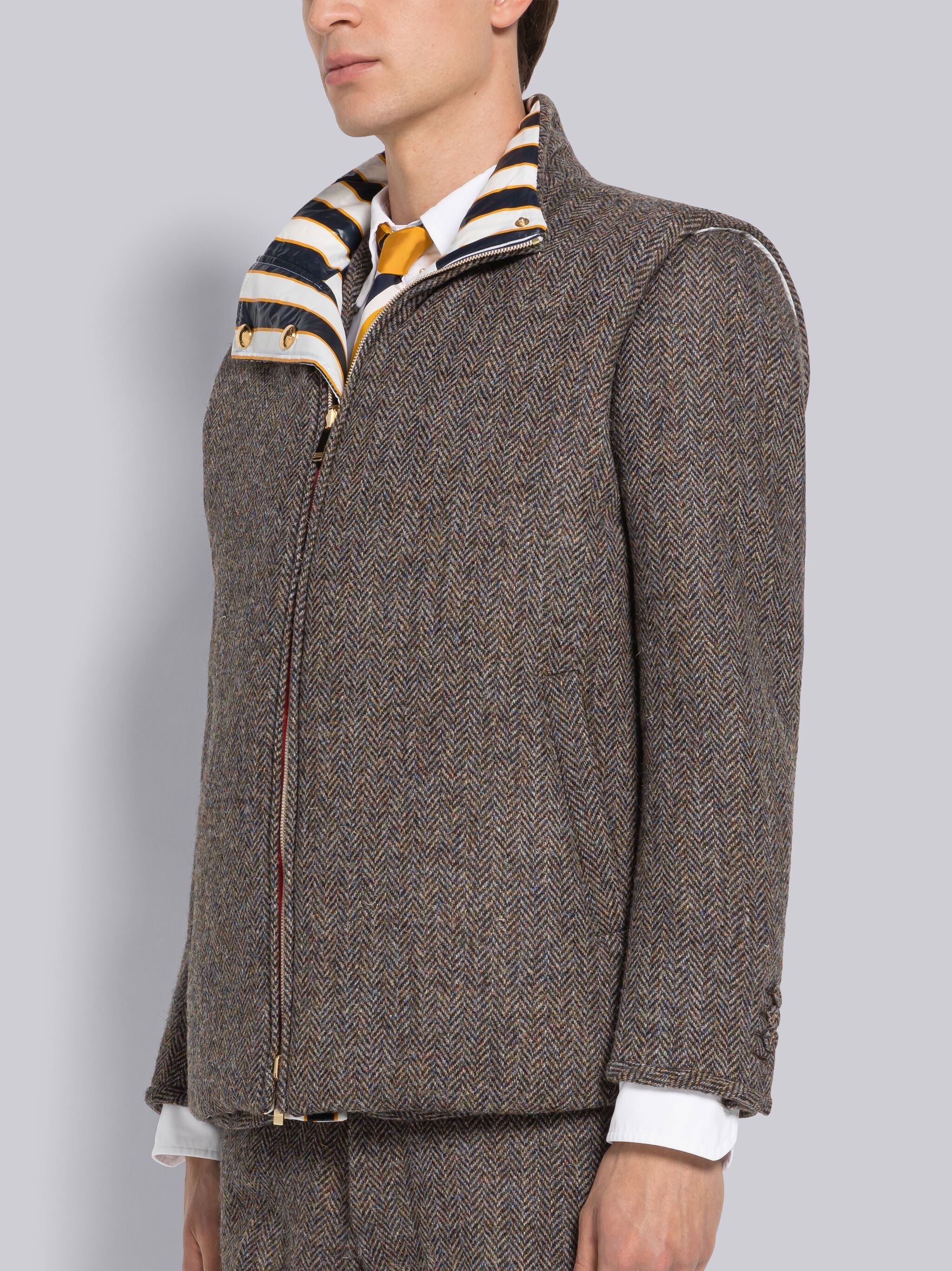 Herringbone Reversible Snap Front Vest - 3