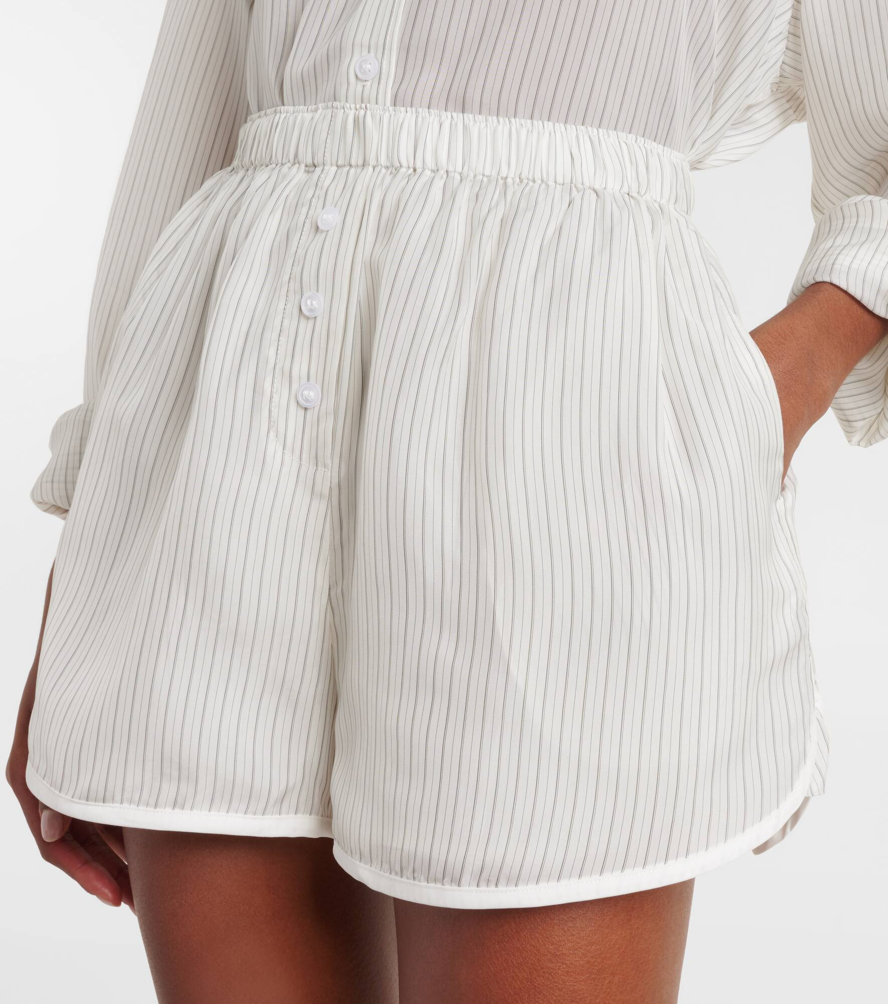 Brenna sheer striped shorts - 4