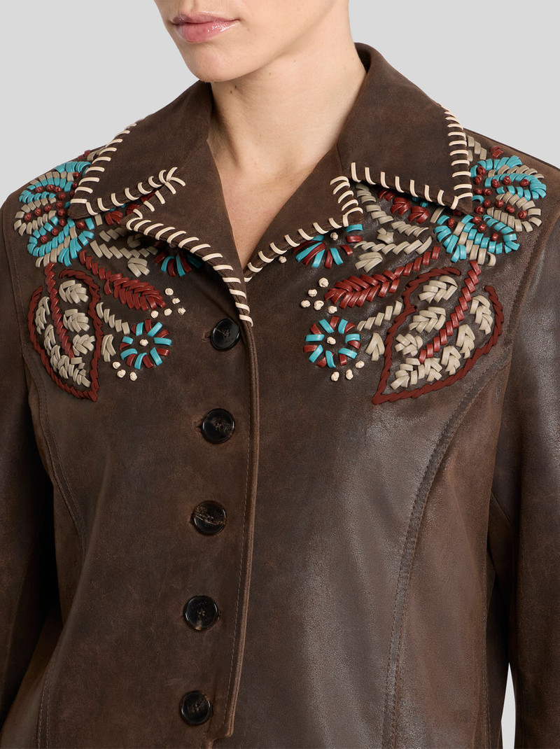 LEATHER JACKET WITH THREADING 2