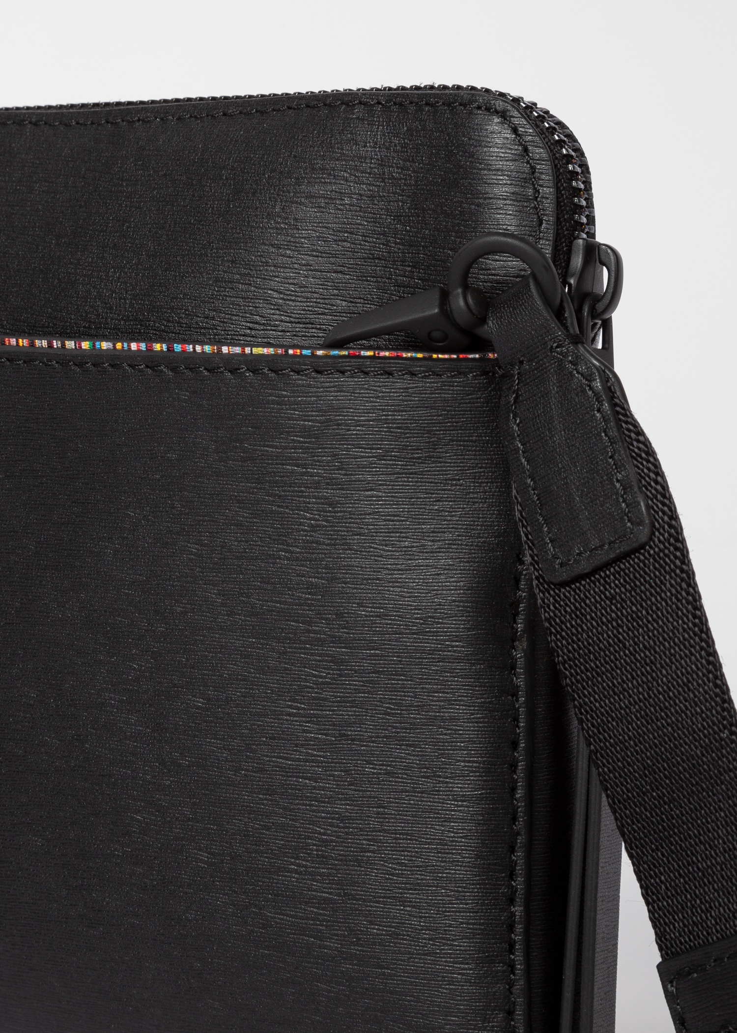 【関税込み】Paul Smith ブラック Musette エンボス バッグ Paul Smith Black Embossed Leather Musette Bag | REVERSIBLE