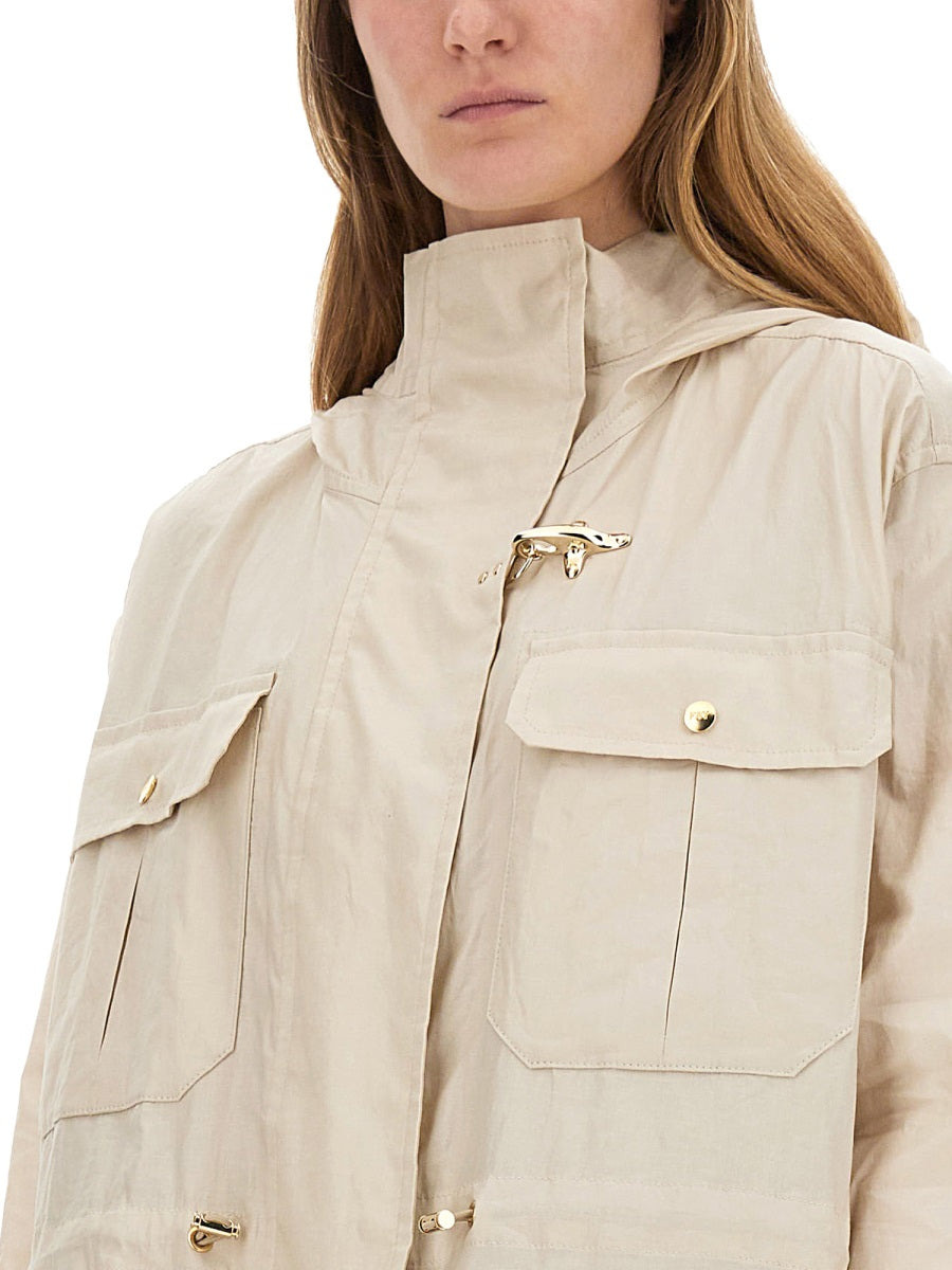 FAY - Fay Women Linen And Cotton Canvas Parka - 4