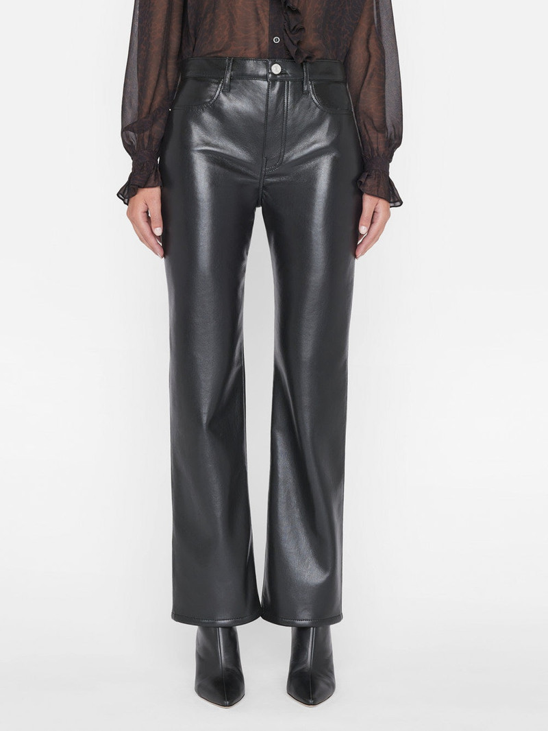 FRAME Recycled Leather Le Jane Crop in Noir outlook