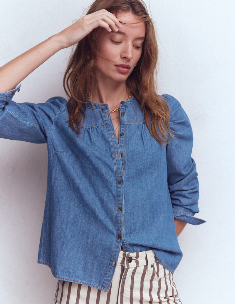 Mutton Denim Shirt-Mid Blue 5