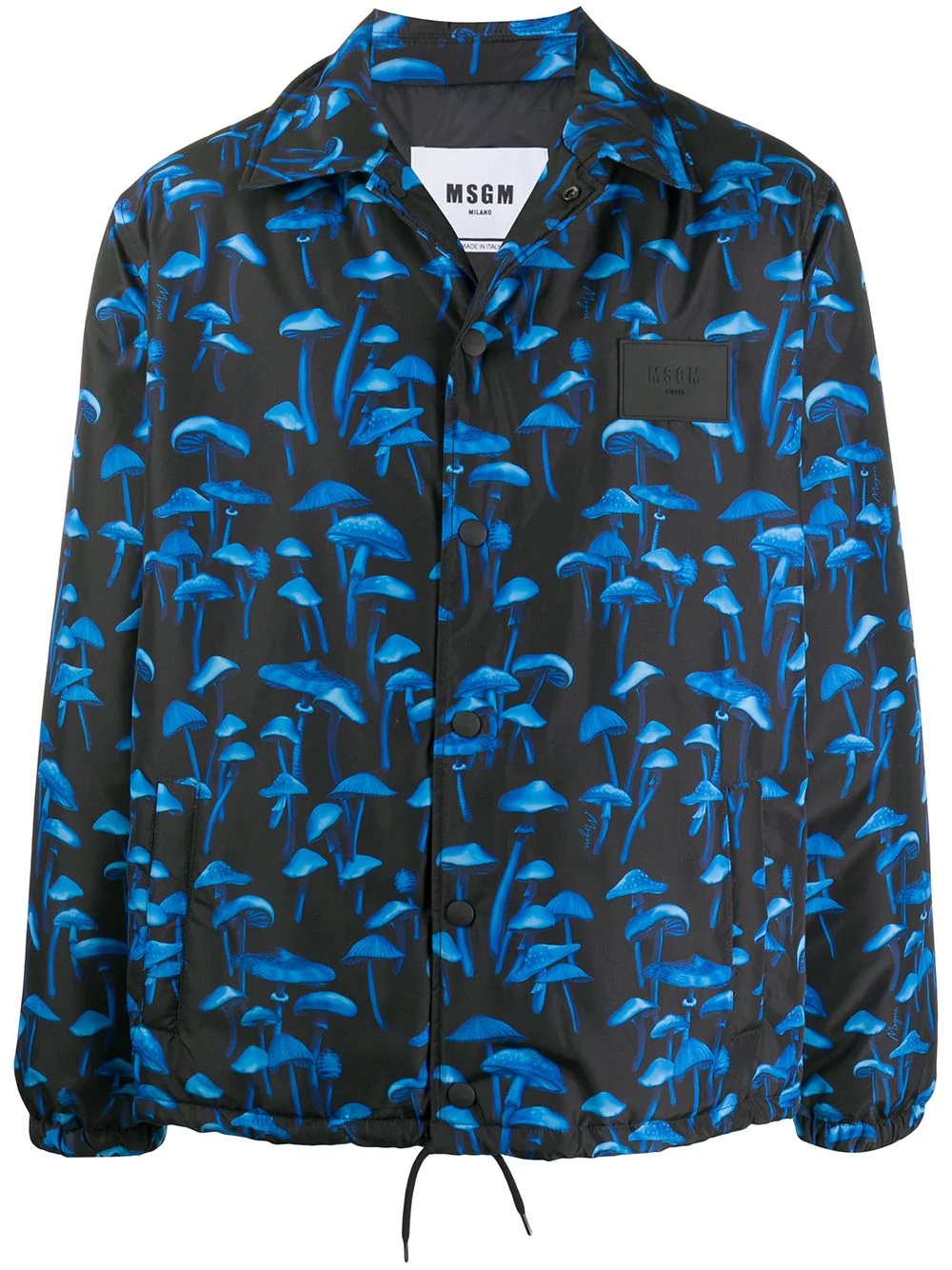 mushroom-print shirt jacket - 1