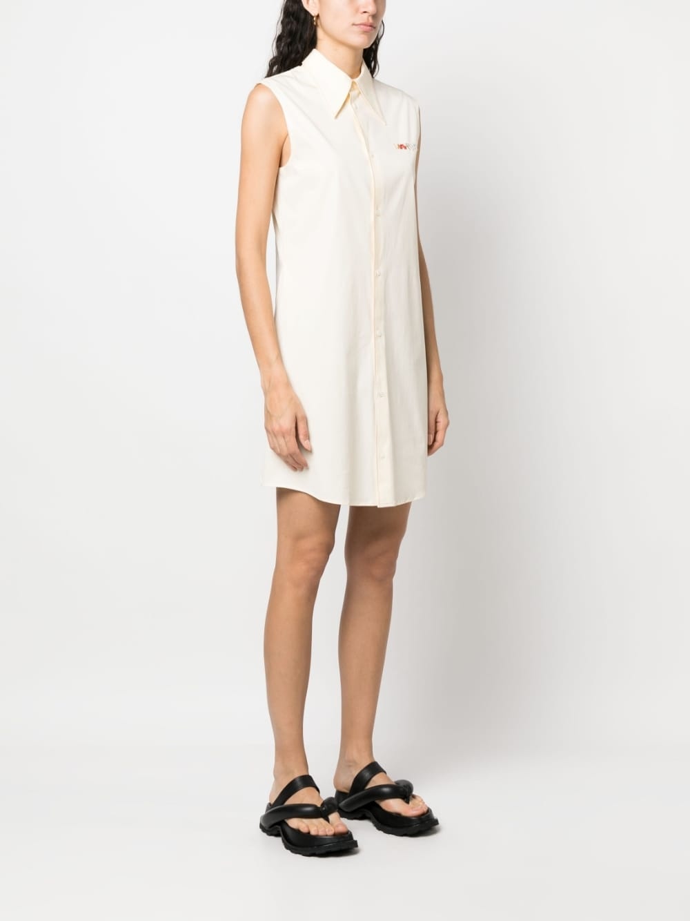 logo-appliqué sleeveless dress - 3