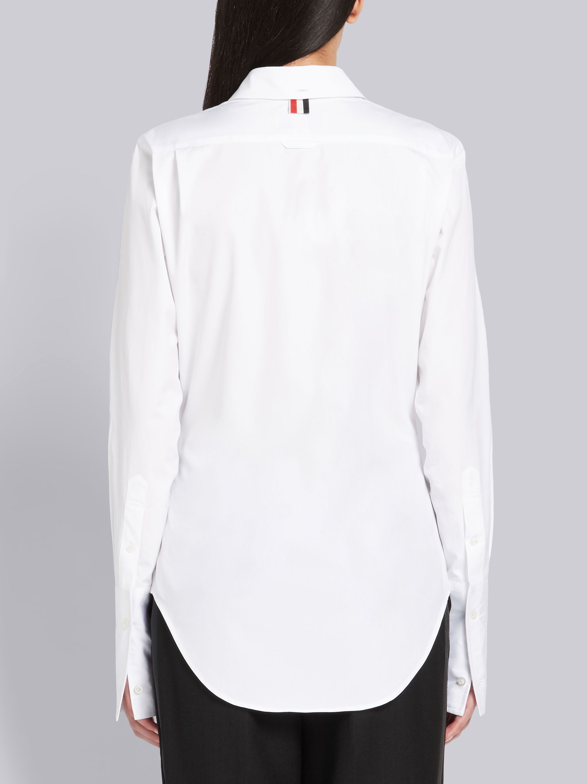 White Solid Poplin French Cuff Tuxedo Shirt - 4