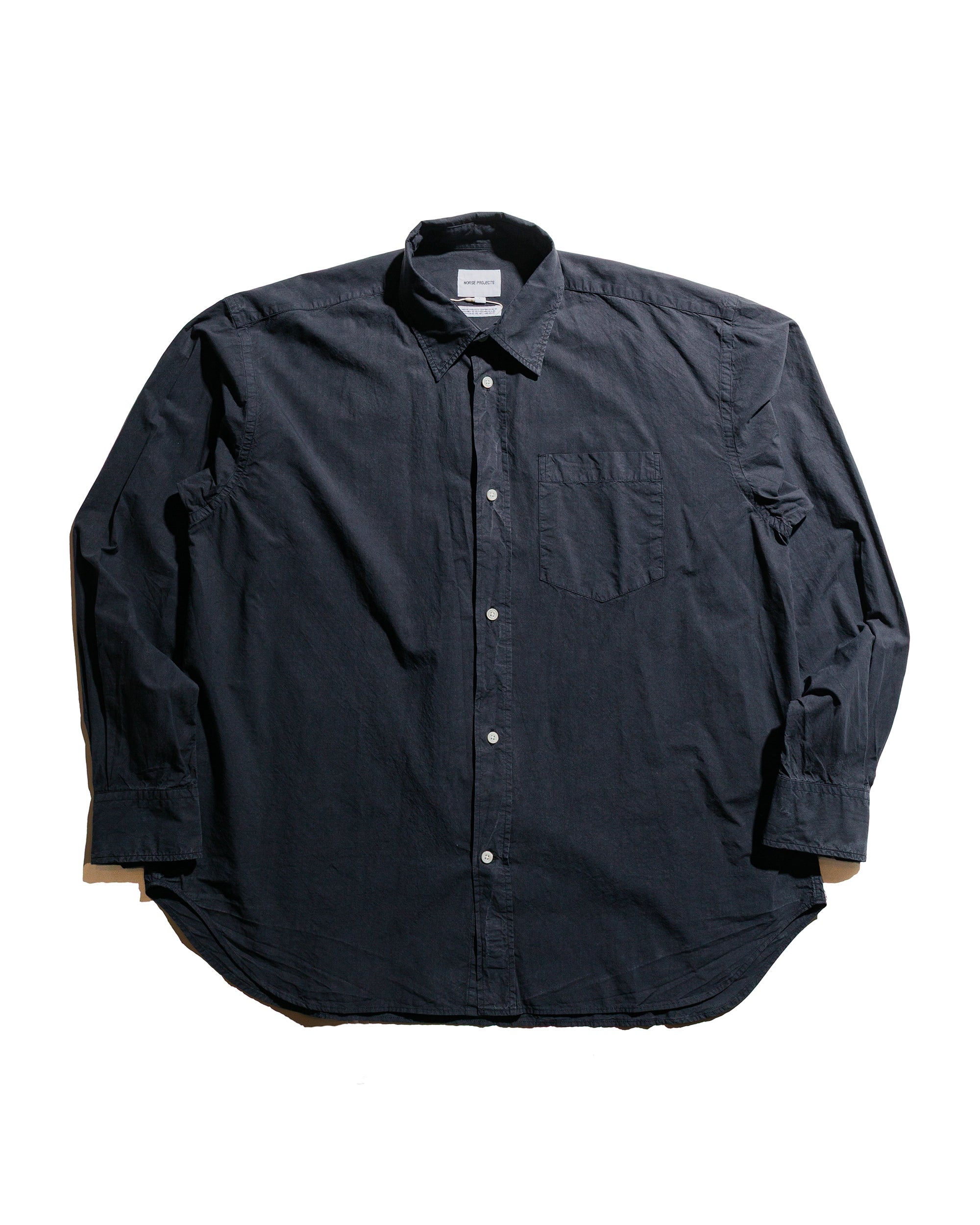 Mo Cotton Tencel Shirt Dark Navy - 1