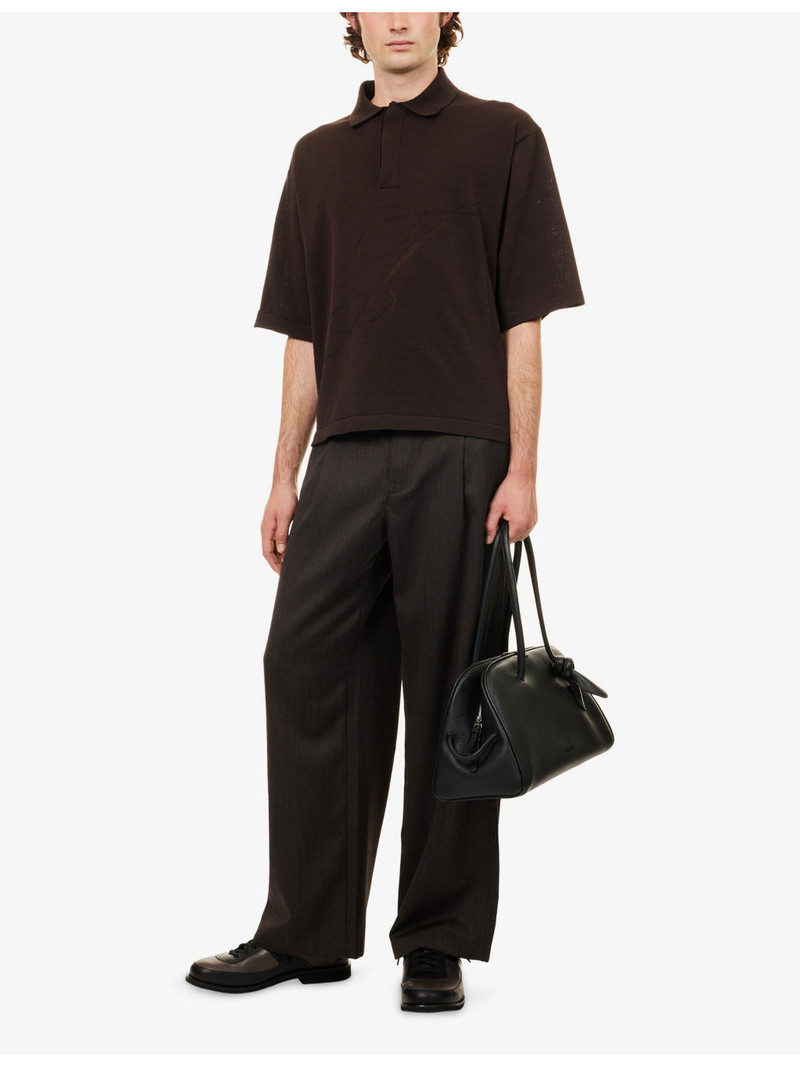 JACQUEMUS Lino Short-Sleeve Knitted Polo Top outlook