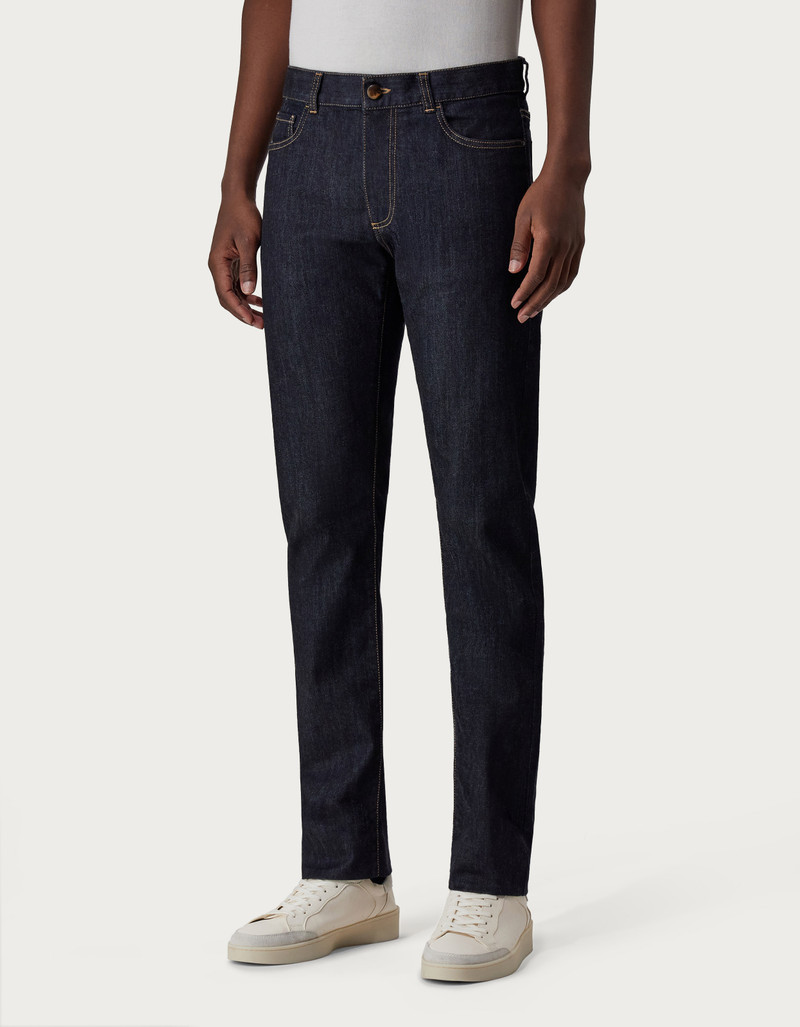 Canali DARK WASH STRETCH DENIM 5-POCKET PANTS outlook