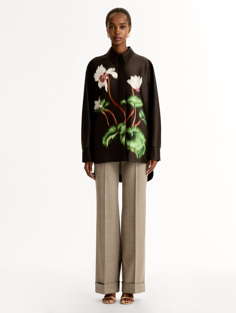 CHINÉ CYCLAMEN SILK MIKADO BLOUSE 3