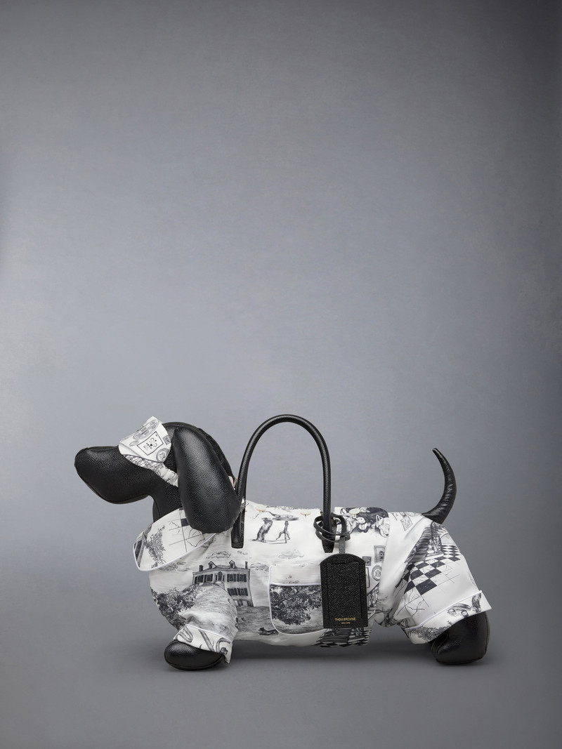 PAJAMA HECTOR BAG IN SILK TWILL AND PEBBLE GRAIN LEATHER 1