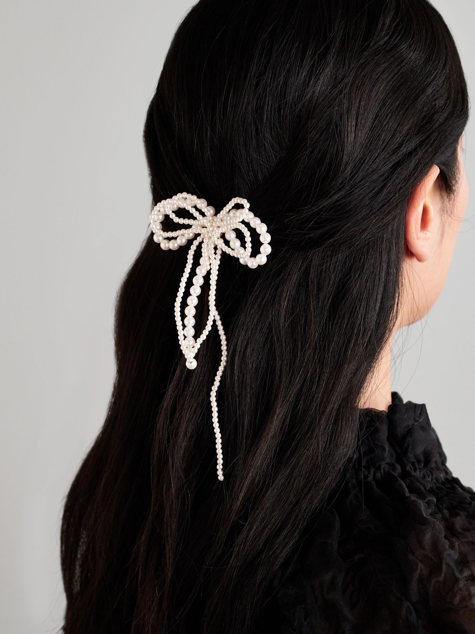 Gold-plated faux pearl hair comb Ivory - 2