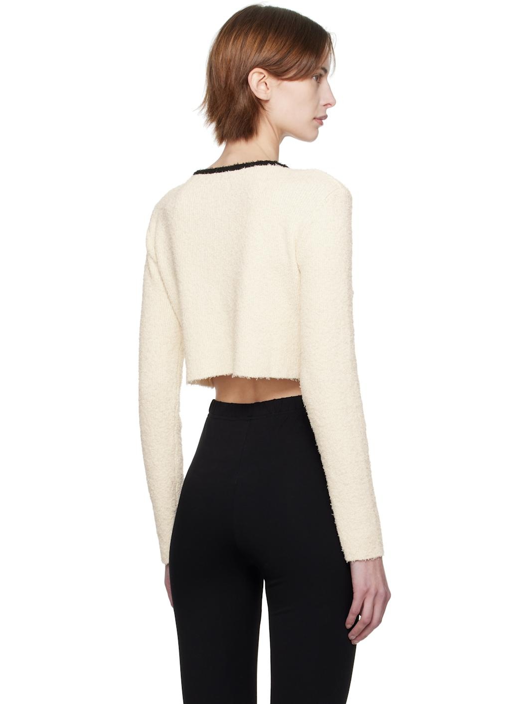 Off-White Crochet Knit Cardigan - 3