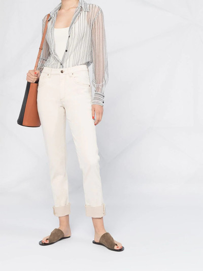 Brunello Cucinelli high-waisted tapered jeans outlook