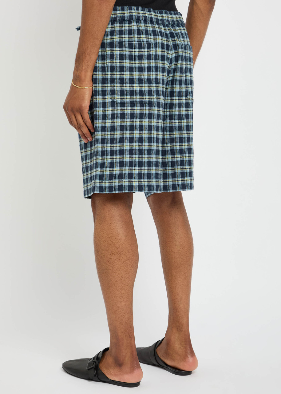 The Elder Statesman Dune Plaid Cotton Shorts - 3