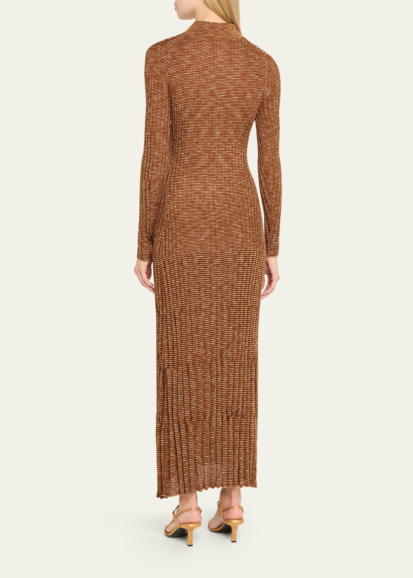 Long-Sleeve Mouline Midi Dress - 3