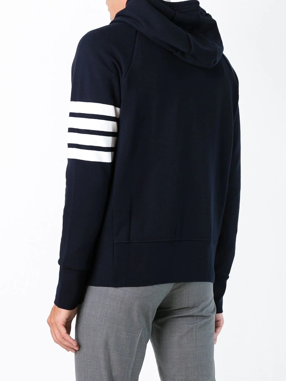 4-Bar jersey zip-up hoodie - 4