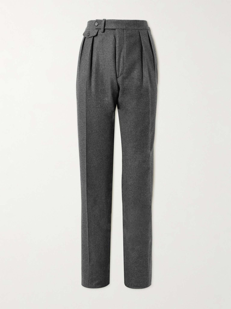 Straight-Leg Pleated Wool Trousers - 1