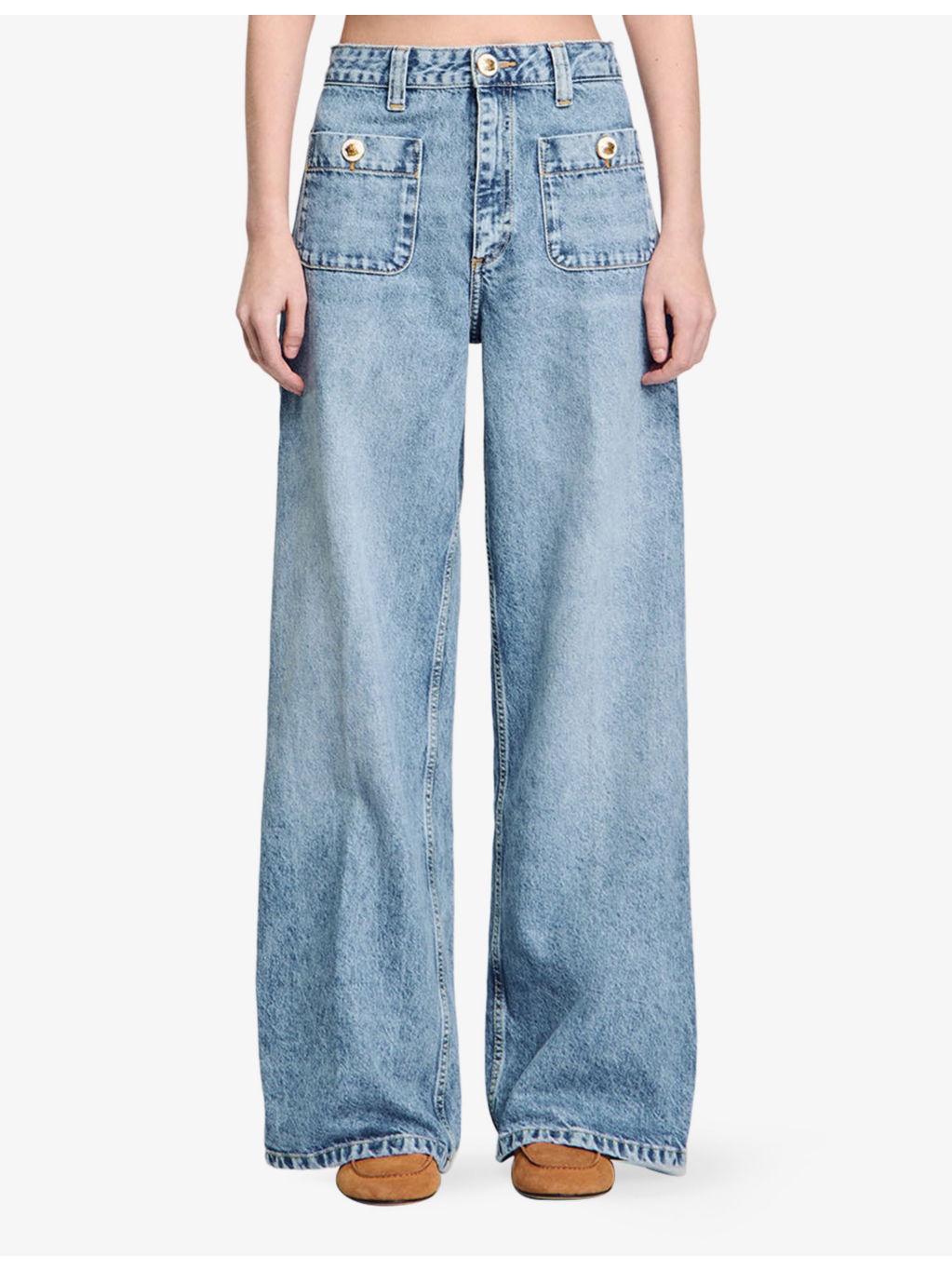 Patch-Pocket Straight-Leg Denim Jeans - 3