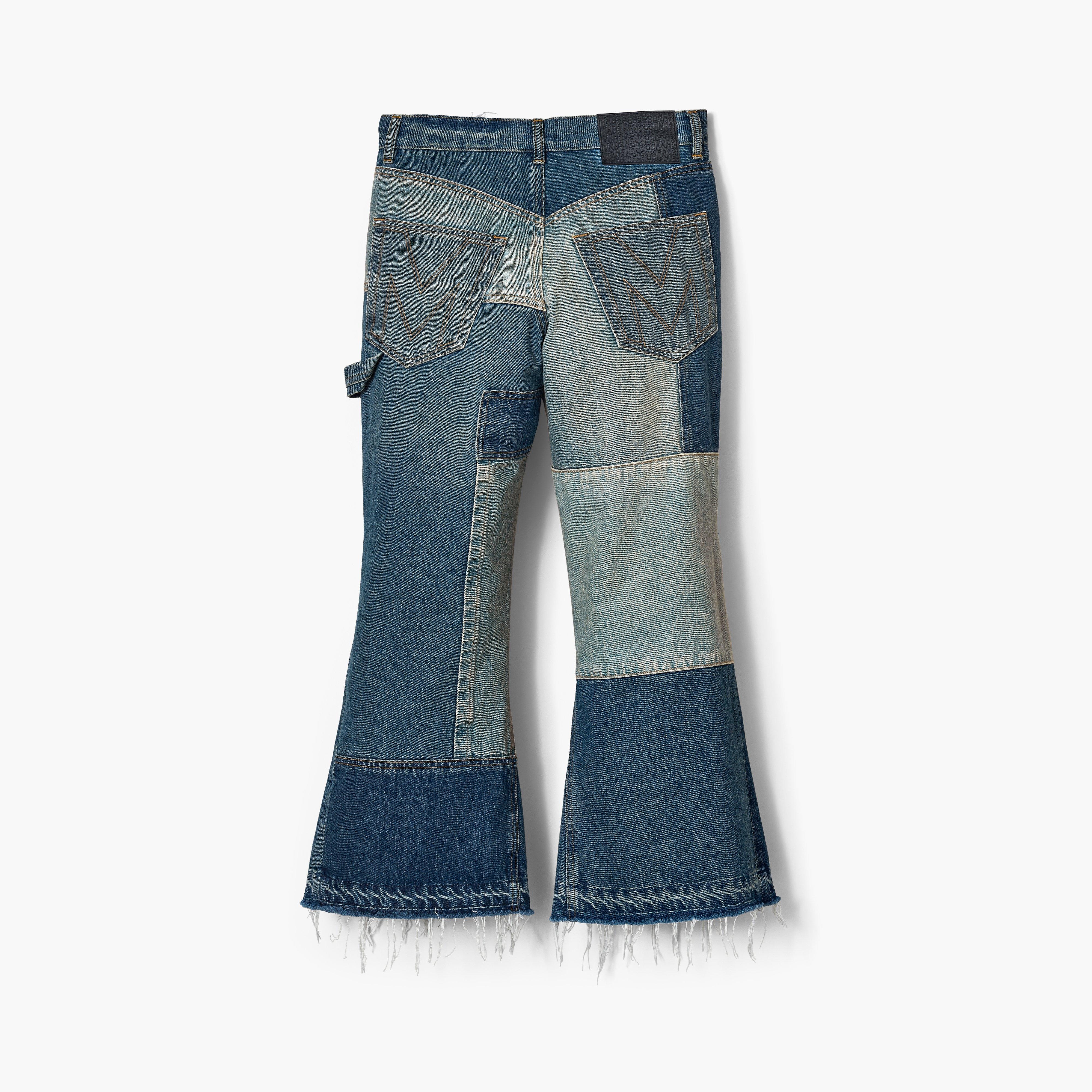 PATCHWORK DENIM CROPPED FLARE JEAN - 5