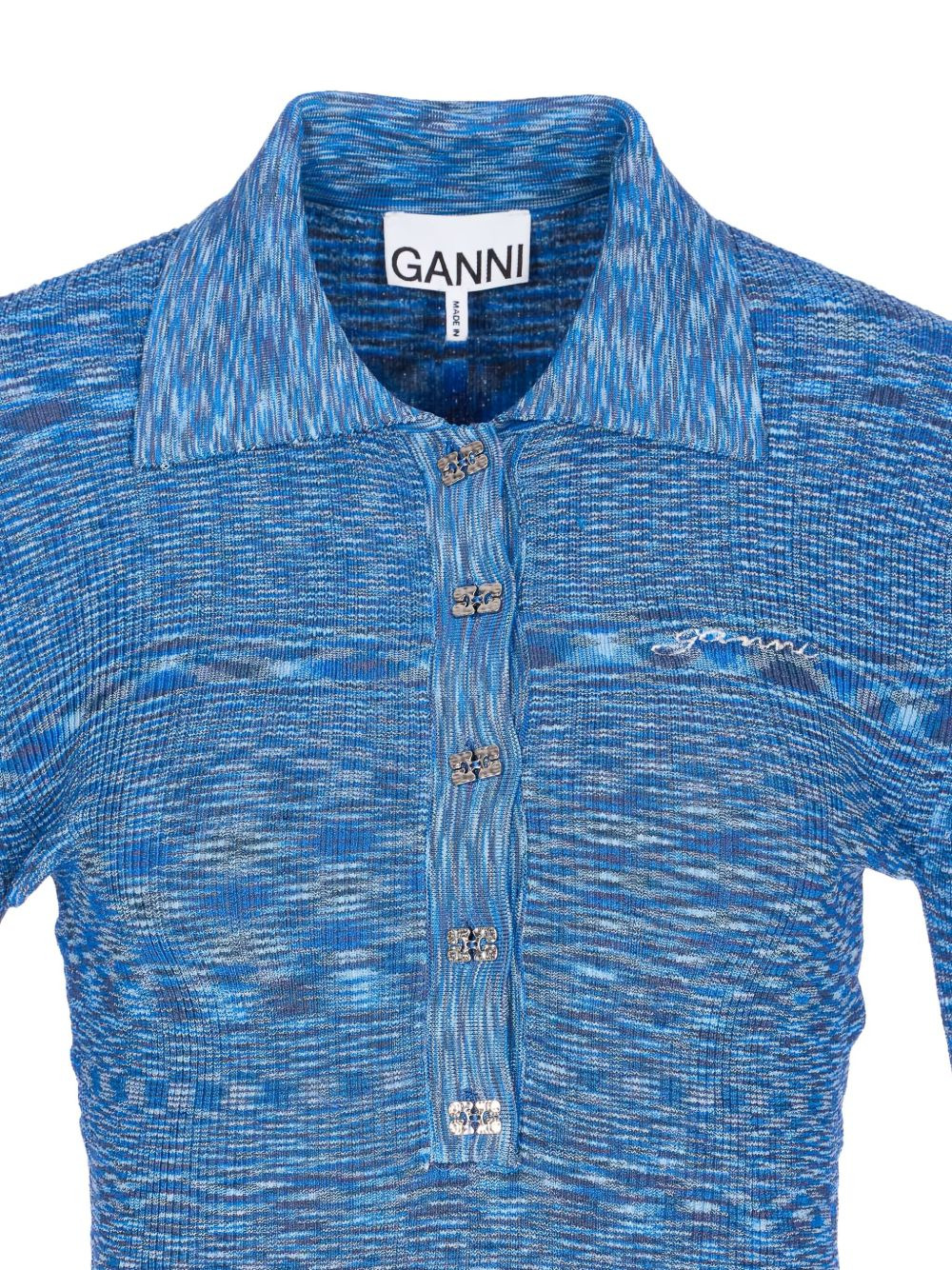 Spacedyed logo-button polo top - 4