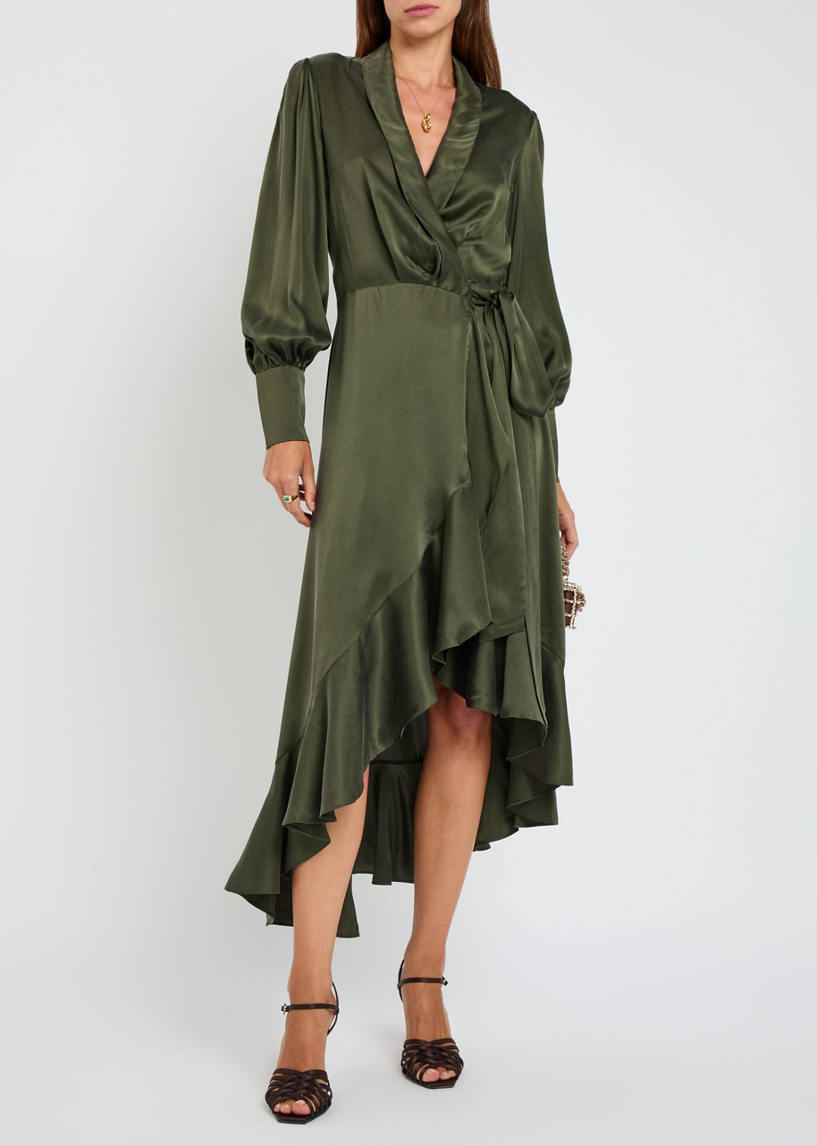 Zimmermann Silk-satin Midi Wrap Dress - 4