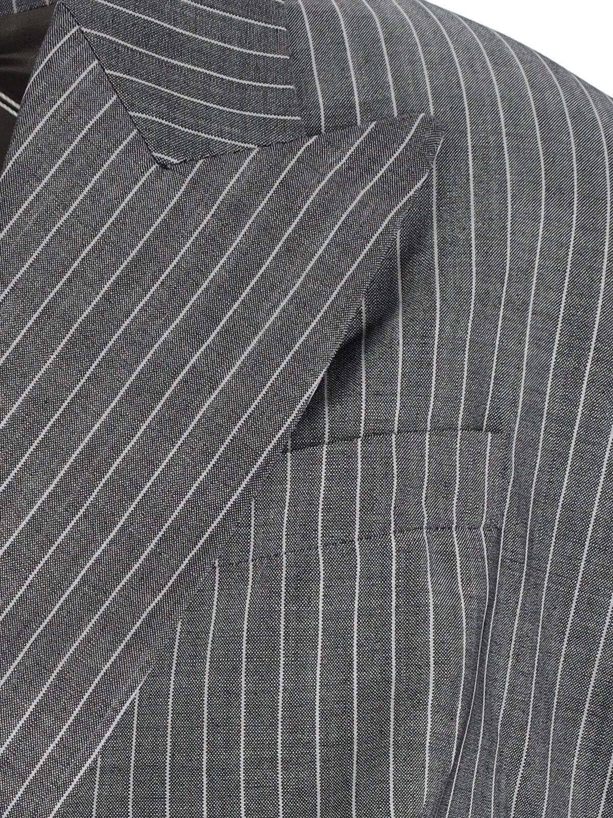 DOUBLE-BREASTED BLAZER IN VIRGIN WOOL AND MOHAIR - 5