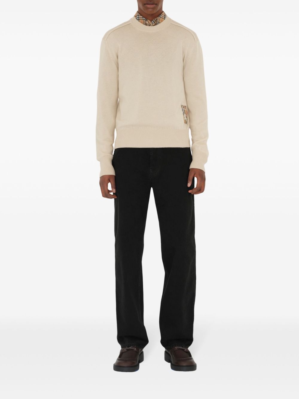 check-label wool sweater - 2