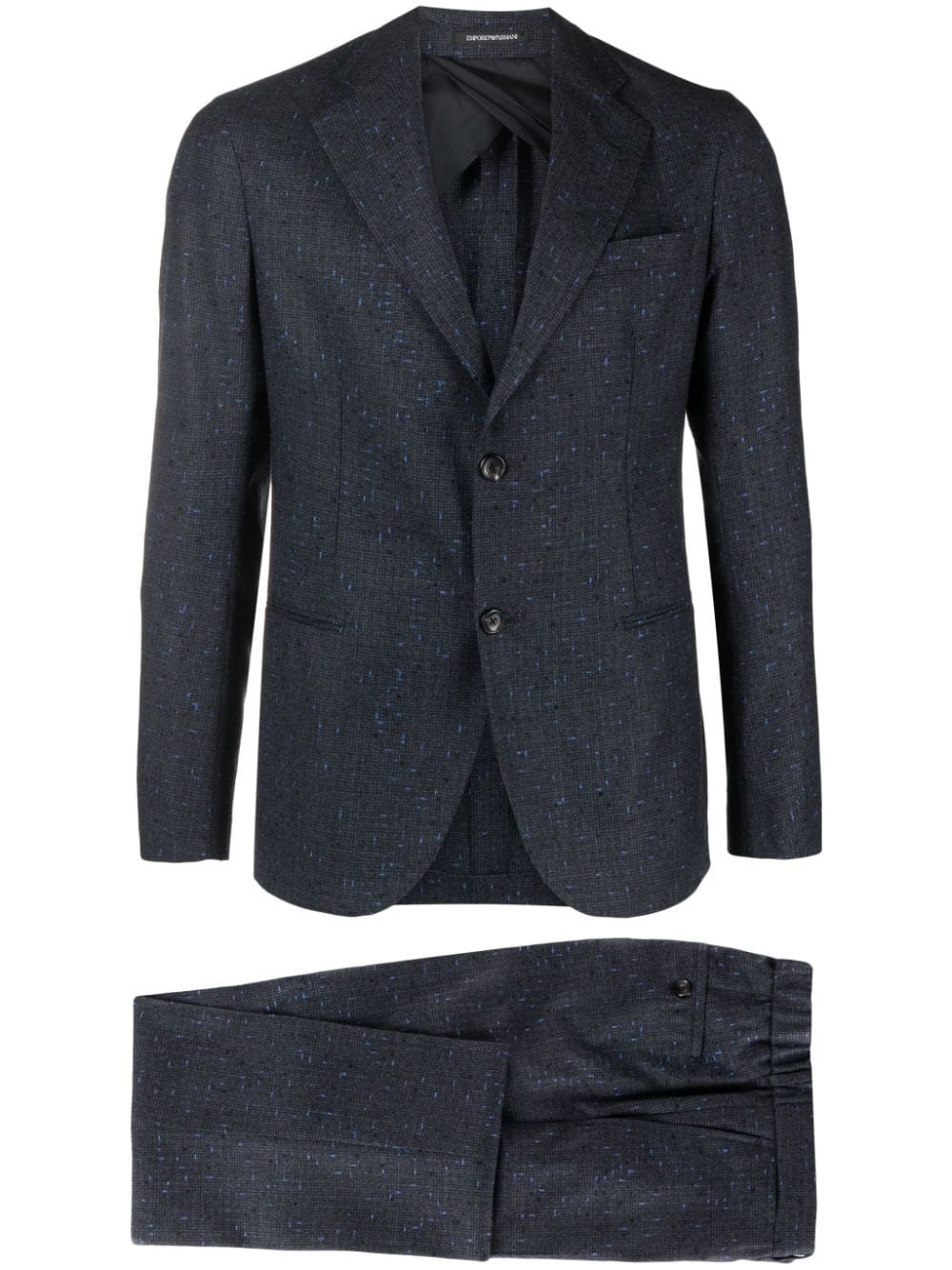 speckled single-breasted suit - 1