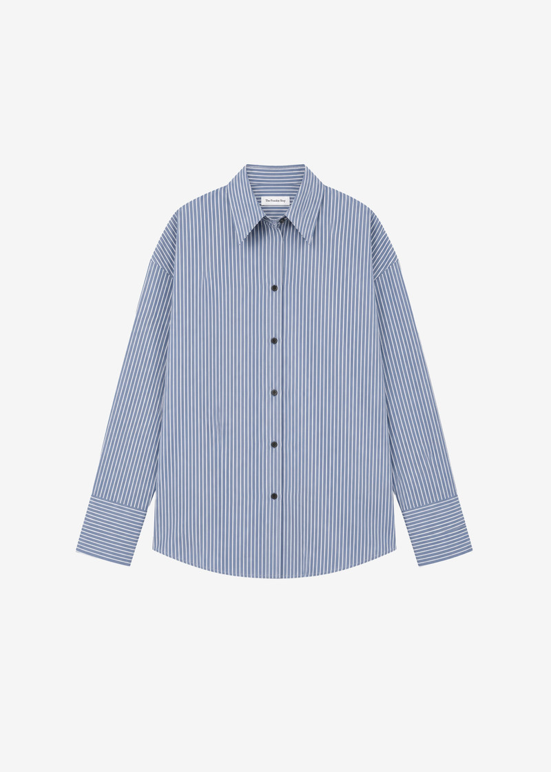 Menton Oversized Shirt - Navy/White Stripe 1